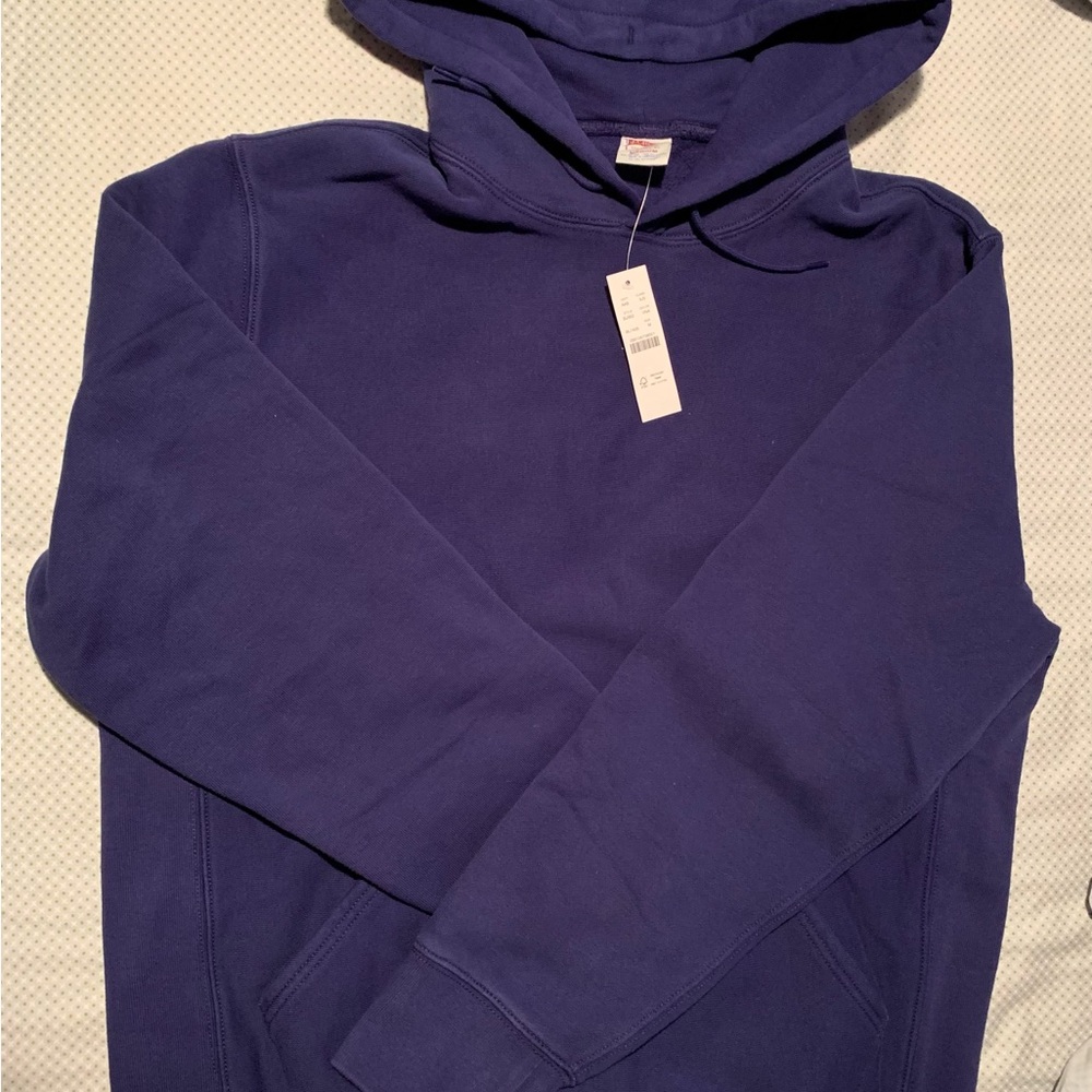 J. Crew Medium heritage 14 oz. fleece hoodie Navy Blue